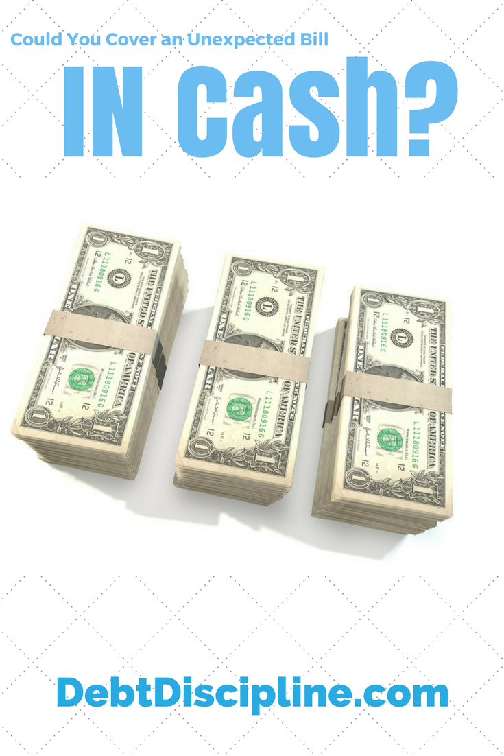 Could you Cover an Unexpected Bill in Cash? - Debt Discipline - Many Americans would have trouble paying an unanticipated bill of $1,000.