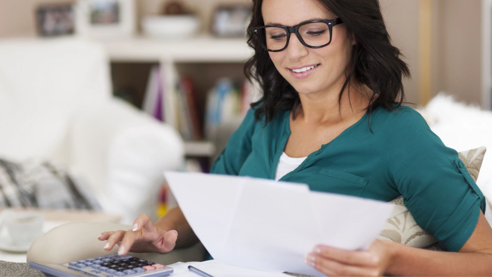 Woman paying bills. Money Concept.