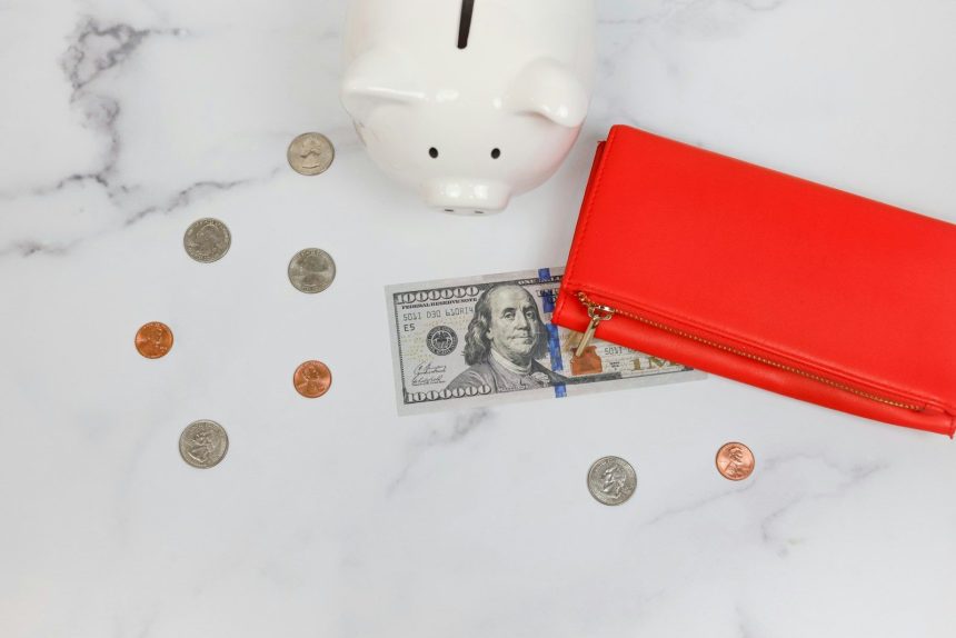 a piggy bank and coins in the snow; pay off debt